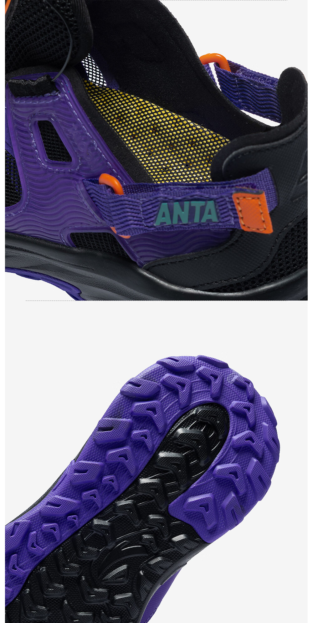 Anta Kids Sports Sandals Boys Big Kids 2026 Summer Breathable Lightweight Water Shoes PRO Beach Sandals A12626908 30
